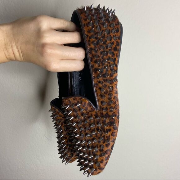 Unif Hellraiser Spiked Leopard Print Loafers Size 7 - Picture 4 of 8